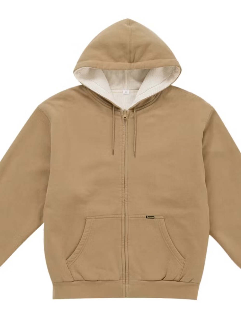 Supreme Tan Zip-Up Hooded Sweater